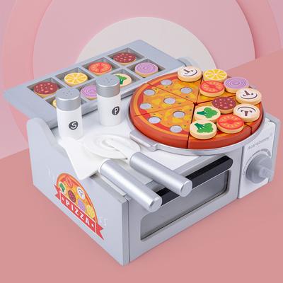 Wooden Play House Pizza Oven Cecile Simulation Kitchen Cooking Cutlery Set Educational Baby Toys