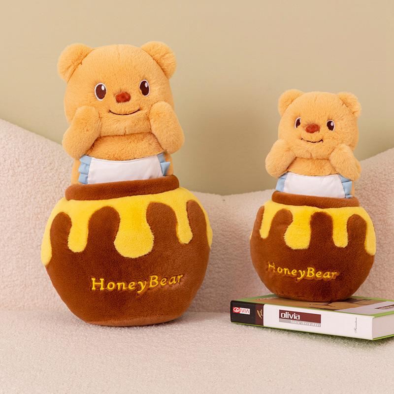 Honey jar butter bear doll cream bear plush doll cute couple giving girlfriend birthday gift