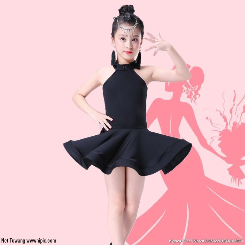 Falda de Danza Latina de Verano para Niñas - Disfraz de Performance para Niñas - Ropa para Práctica y Competición de Baile