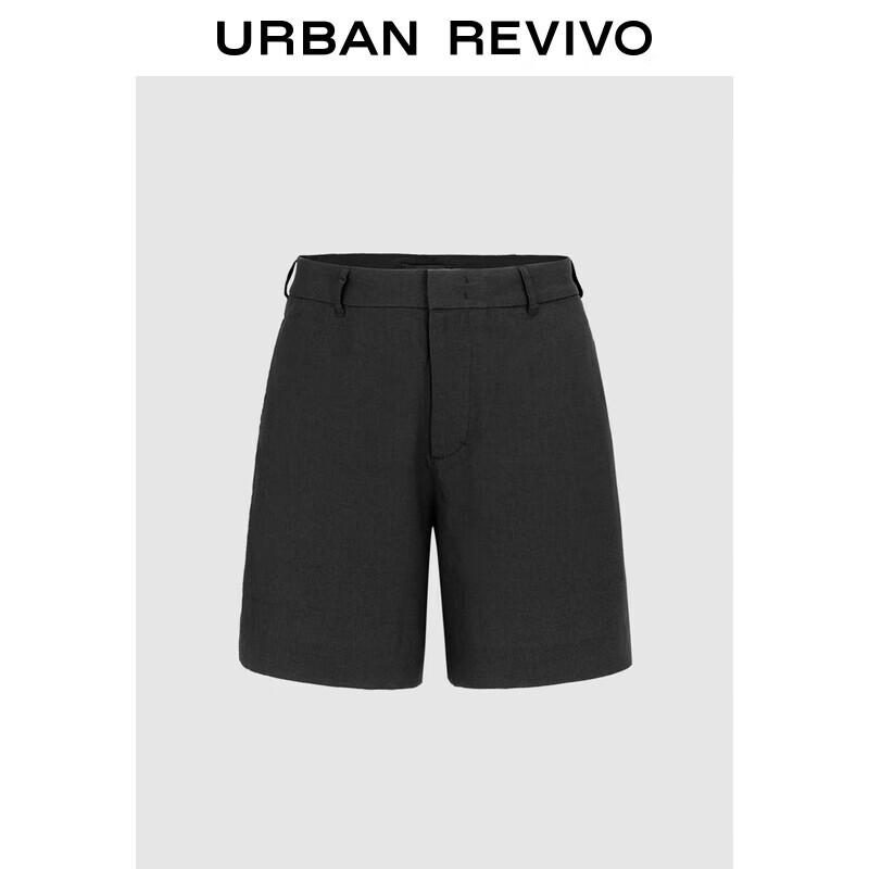 UR Men s Linen Casual Straight Shorts 30 чёрный