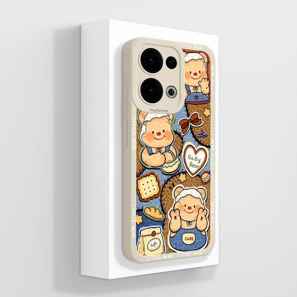 

For Oppo Reno 13 Pro Phone Case Cute Cat Panda Soft Liquid Silicone Full Coverage Anti Drop Phone Back Cover For Oppo Reno13 5G Oppo Reno 13 Pro