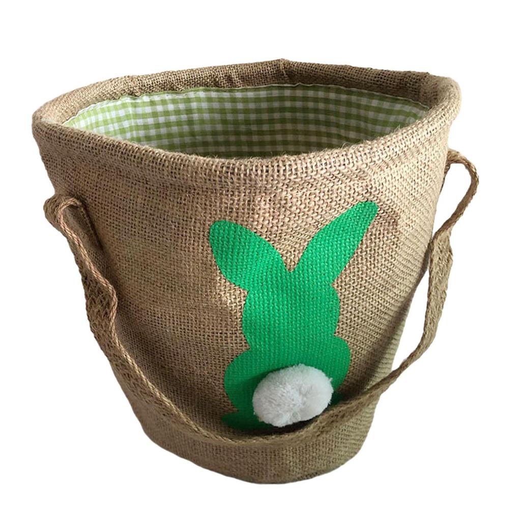 Easter Basket Children's Treats Bag Reusable Jute Tote with Handle Suitable for Egg Hunts