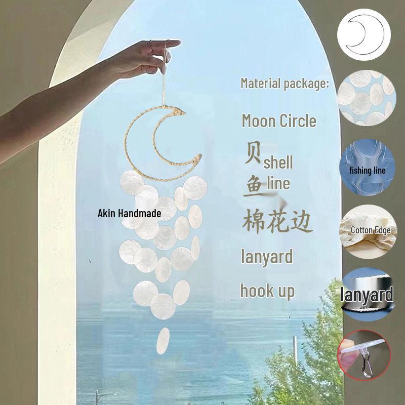 Kreatives Muschel-Windspiel & Traumfänger-Anhänger - Frische Hängedekoration für Balkon oder Schlafzimmer - Geschenk