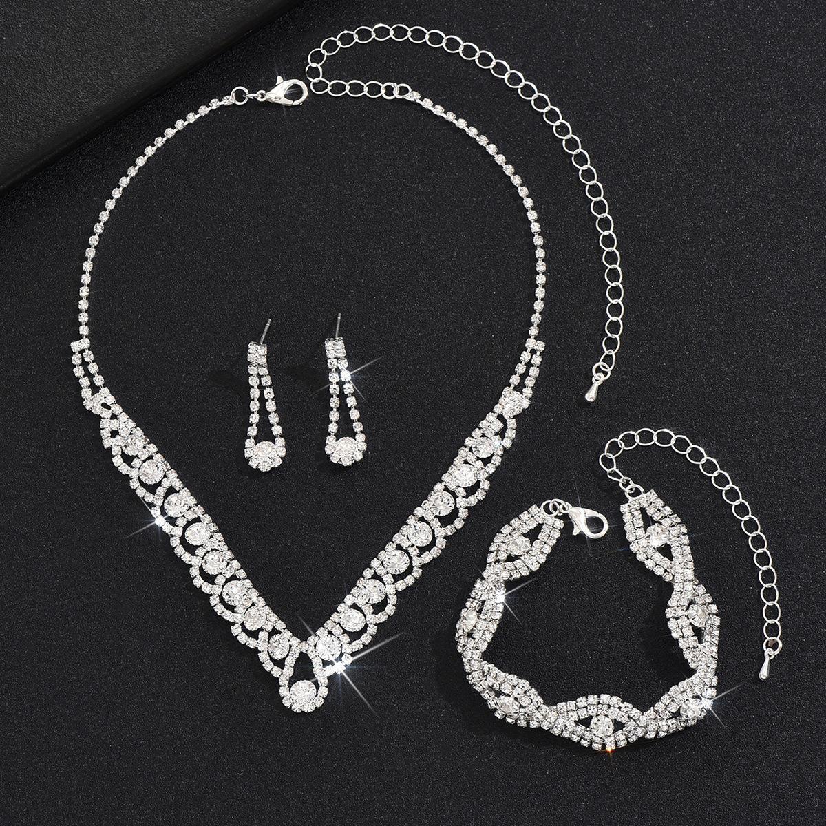 

Многоцветный циркон свадебное ожерелье серьги браслет свадебный комплект ювелирных изделий