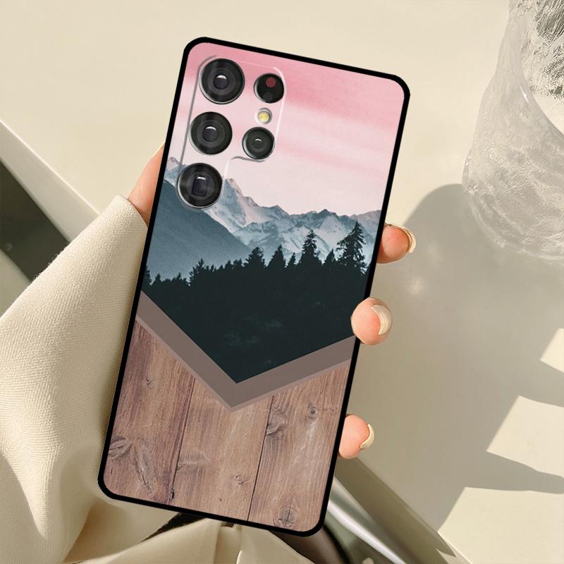 Forest Geometry Wood Nature Phone Case For Samsung Galaxy S20 FE S21 FE S22 Ultra Note20 Note10 S8 S9 S10 Plus Cover