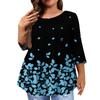 Women's Fashion Casual Round  Neck 3/4 Sleeve Oversized Top