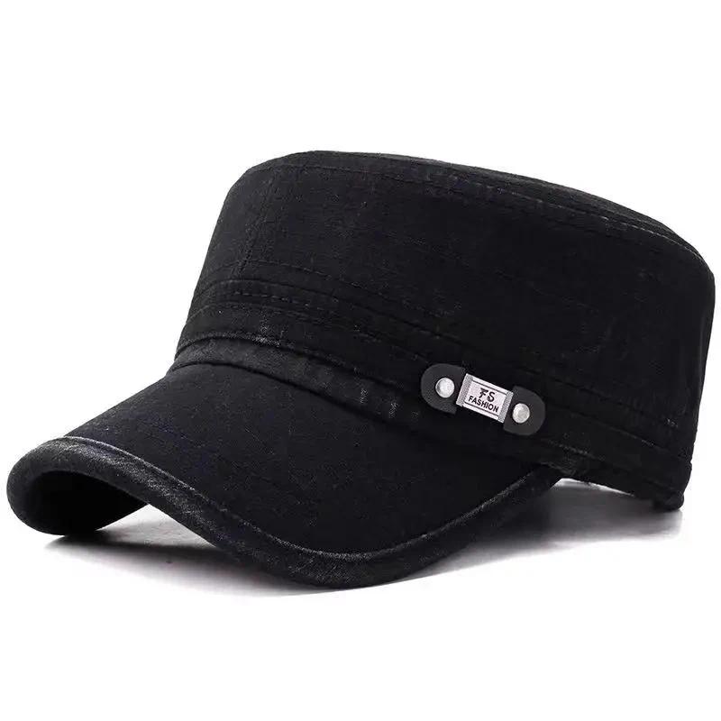 Unisex Fs Label Washed Flat Baseball Caps Spring Autumn Adjustable Casual Baseball Caps Outdoor Sunscreen Hat Sports Cap