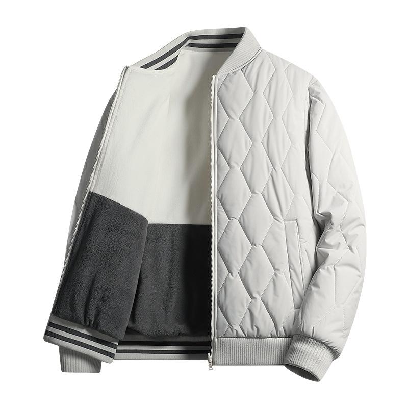 High-end men's autumn and winter cotton-padded clothes, new baseball collar jacket, casual jacket, and large-size cotton clothes.