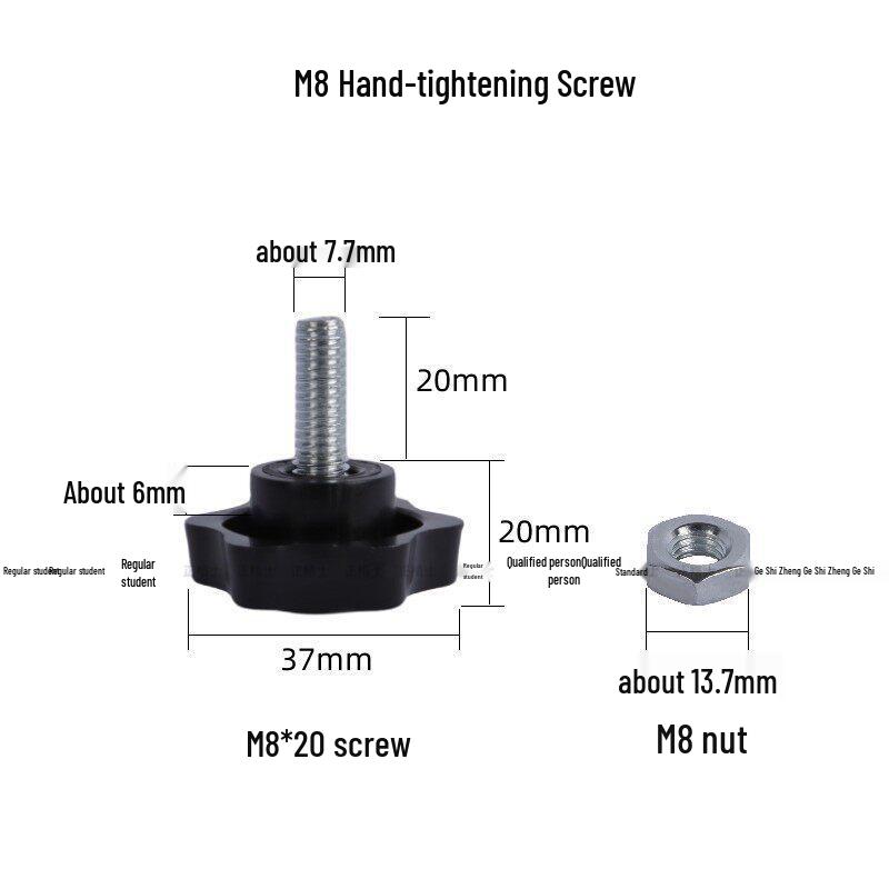 Live Broadcast Tripod Accessory: Rubber Head Screw Nut Handle, M5 Hand-Tightening Plastic Screw