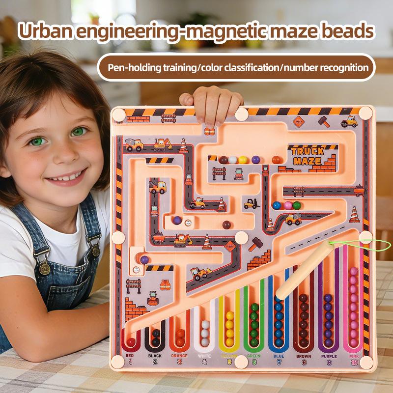 Magnetic Labyrinth Puzzle Ball Toy for Kids Fine Motor Hand Eye Coordination Preschool Education Game