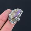 Crescent Charoite Stone Sterling Silver Solitaire Wedding Ring Jewelry Size 9