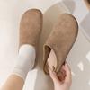 Móda 2025 Nové Dámské Ležérní Pantofle Jaro Nové Silná Podrážka Semišové Dřeváky Pantofle Módní Ploché Mulky Měkké Pohodlné Plážové Boty