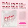 30Pcs Fall Press On Nails Medium Almond Red Maple Leaf Fake Nails with Gradient Designs Fall Leaves Stick On Nails Full Cover Autumn Acrylic Nails