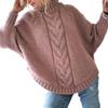 Pullover Women Thick Warm Dolman Turtleneck Loose Winter Knit Long Sleeve Cold Resistant Neck Protection Autumn Lady Sweater