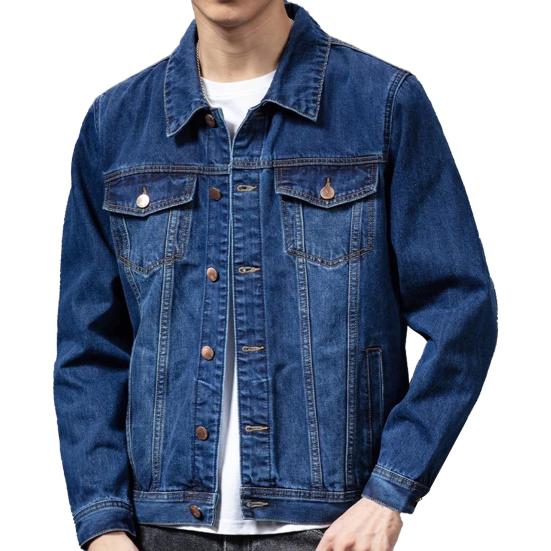 Erkek Denim Ceket Uzun Kollu Çok Cepler Yaka Düz Renk Tek göğüslü Hırka Gevşek Kore Tarzı Erkekler Bahar Sonbahar Ceket