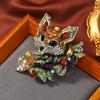 Retro Klassisch Damen Herren Fuchs Vollkristall Broschen Abzeichen Vintage Dame Schwerindustrie Tier Strass Anzug Mantel Anstecknadel Korsagen
