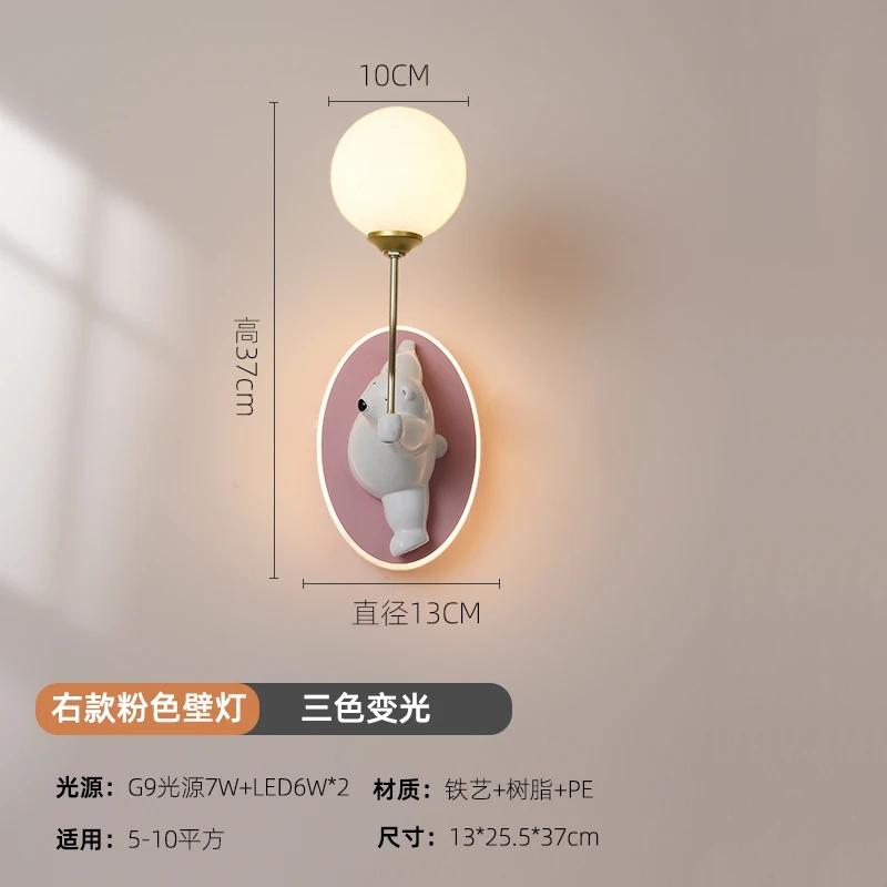 

Светодиодные настенные светильники с изображением мультяшной детской комнаты, креативный светильник с изображением белого медведя, теплый и милый светильник для детской комнаты, для мальчиков и девочек, для спальни, прикроватный светильник