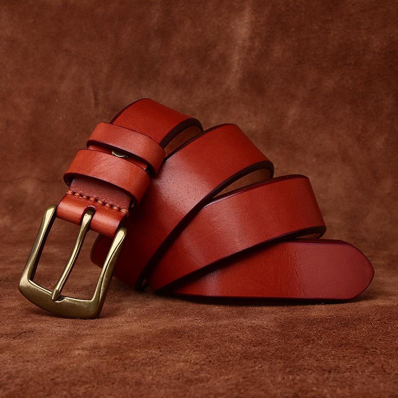 

3,8 см широкий утолщенный простой повседневный ремень мужской кожаный с пряжкой из чистой коровьей кожи молодежный деловой ремень тренд 130cm