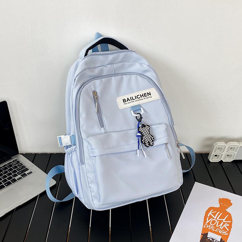 School bag women's fashion new junior high school high school college student large capacity backpack ins simple travel backpack men