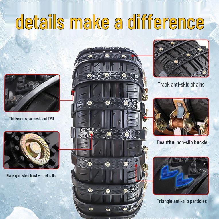 Universal Car Tire Anti-Skid Chain for Winter Snow and Mud - Emergency Extrication for Sedans