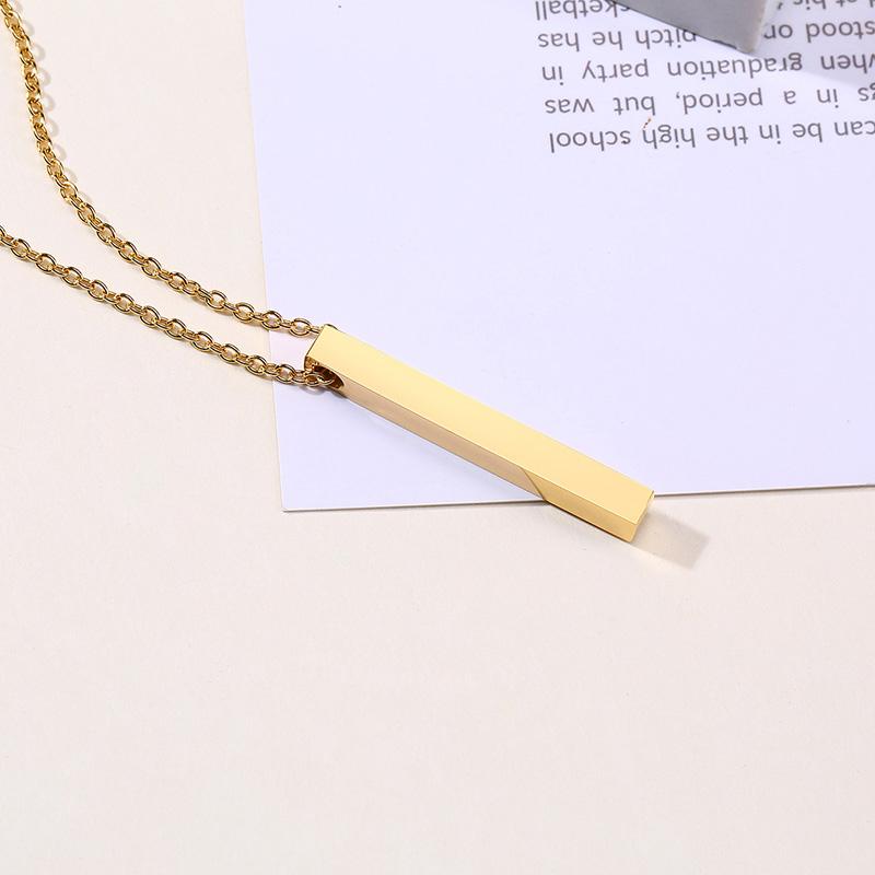 Vnox Personalisierbare Säulenstangen-Halsketten für Männer, Vertikaler 3D-Geometrischer Anhänger aus Edelstahl, Einfacher Minimalistischer Lässiger Schmuck