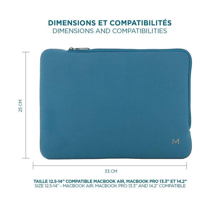 Housse Néoprène - MOBILIS - 12.5-14" - Bleu Prusse et Gris - Protection contre chocs - Tendance