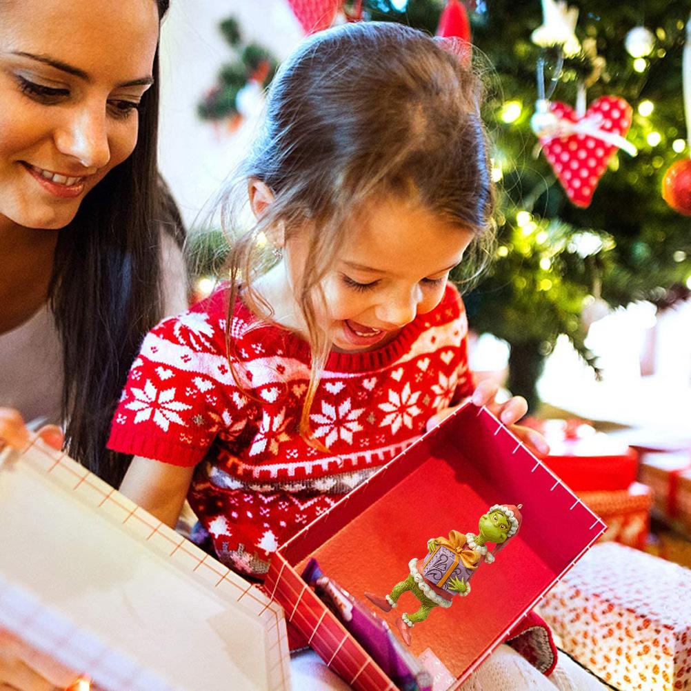 Vánoční Kreslená Filmová Postava Zelená Pryskyřičná Figurka Přívěsek Ozdoba Vánoční Stromek Dekorace