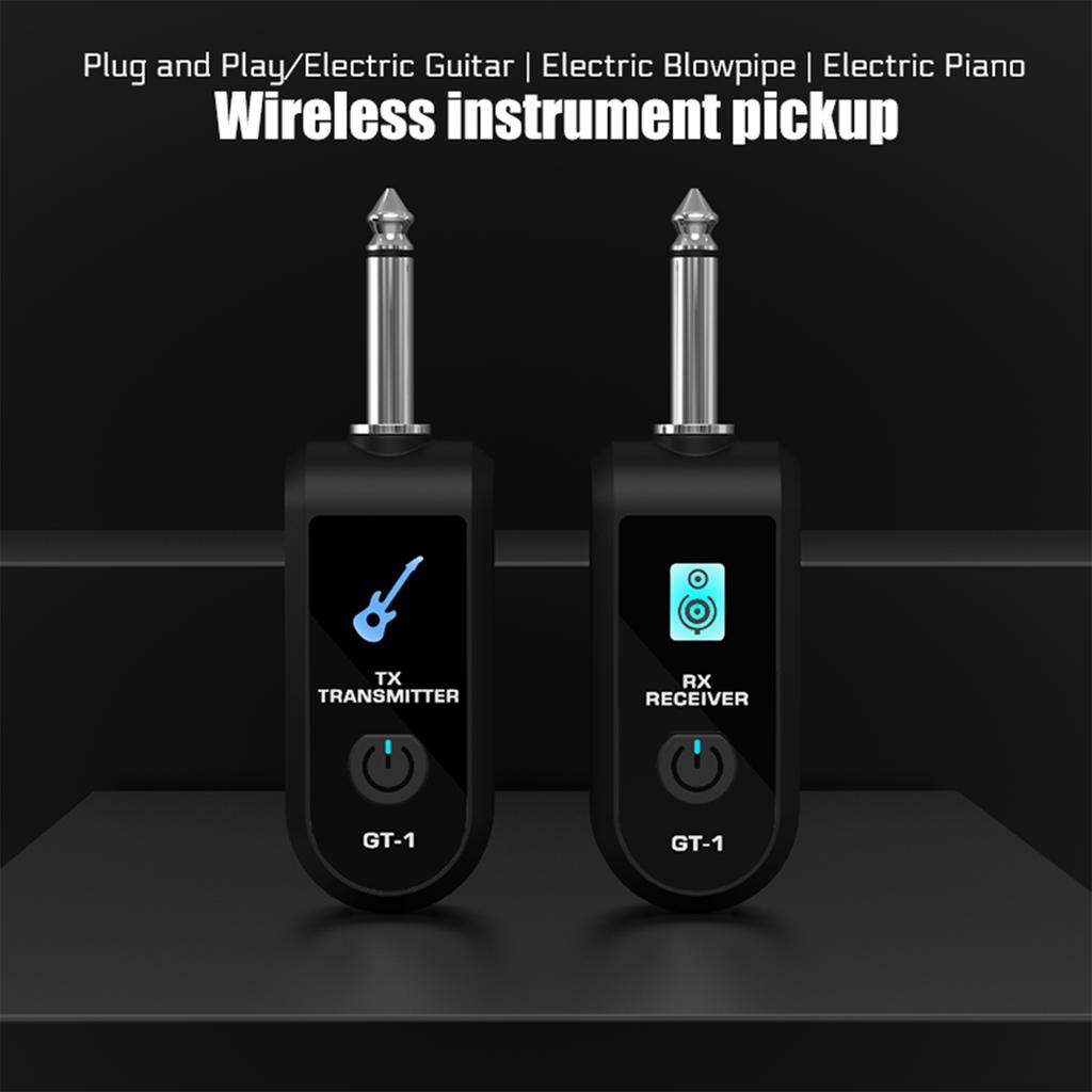 2.4G Wireless Guitar System Built-in Rechargeable Lithium Battery Wireless Guitar Transmitter Receiver for Electric Guitar Bass