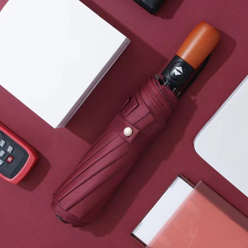 Automatic Advertising Umbrella Printing Lettering Logo Business Three-fold Gift Umbrella Wholesale Sunscreen Sunshade Rain Folding Umbrella