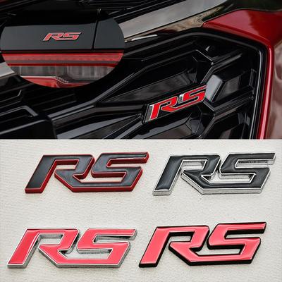 3D Metal Car Sticker Logo RS Front Grille Badge Rear Trunk Emblem Decals For Chevrolet Blazer Lumina Camaro Cruze Travers Monza Ja2