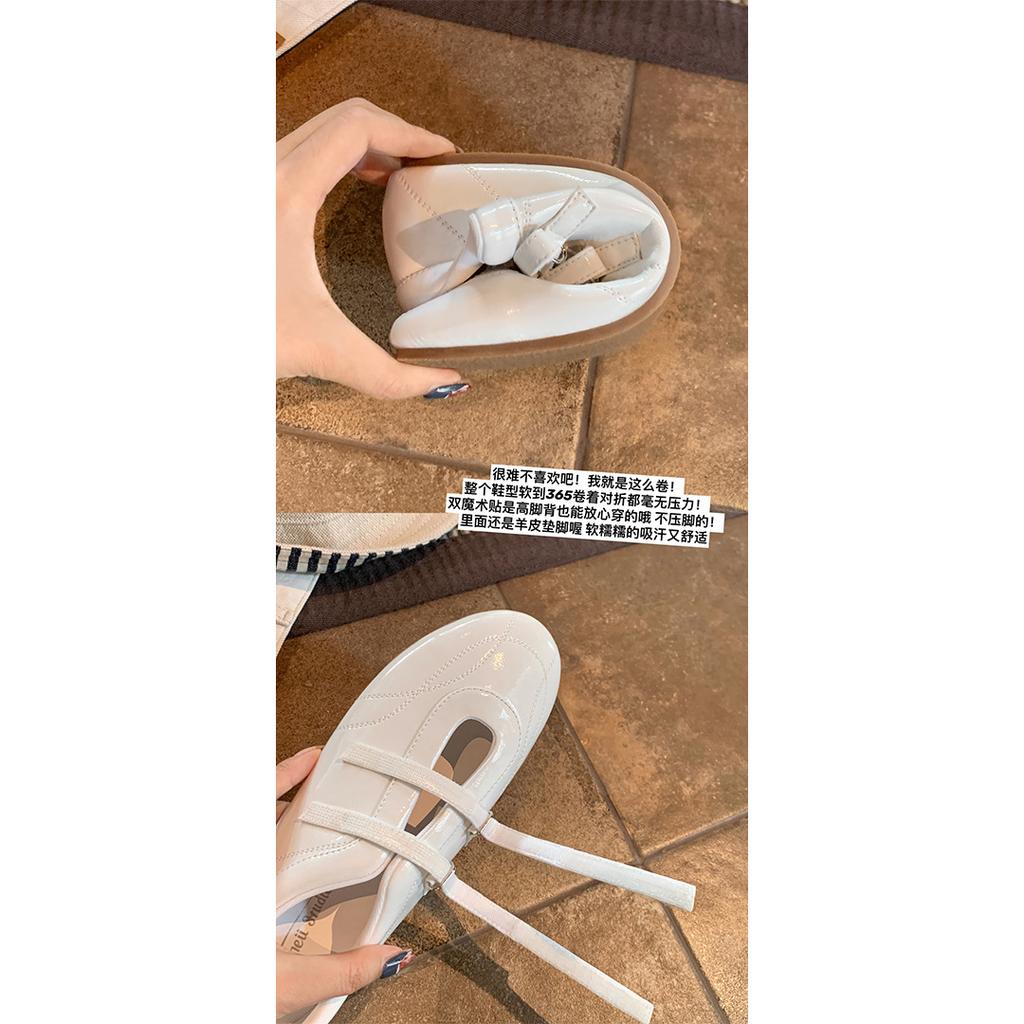 Sheepskin Version~ Velcro Casual Sneakers Flat Mary Jane Shoes Women's Ballet Shoes Dexun Shoes