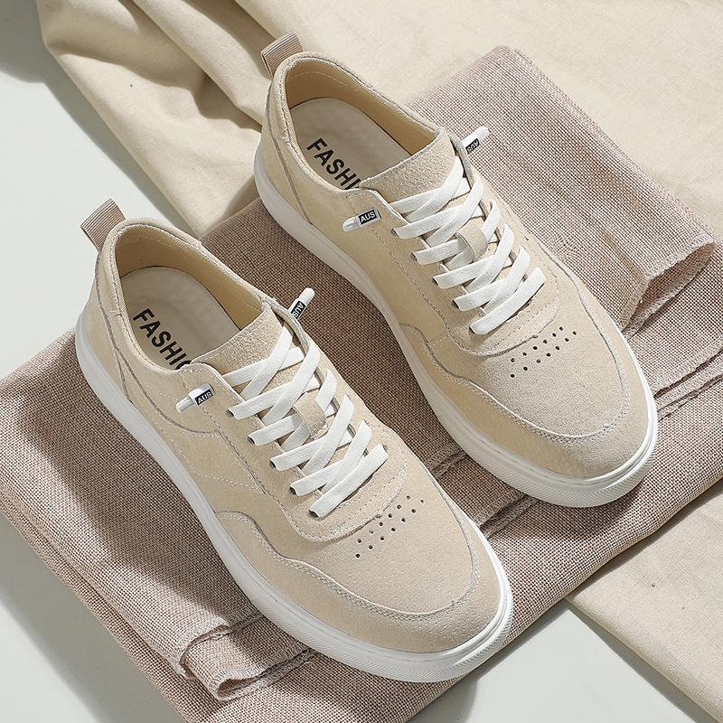 Classic Suede Leather Mens Walking Shoes Non-Slip Simple Skateboard Shoes Fashion Male Outdoor Footwear New Arrival Driving Shoe