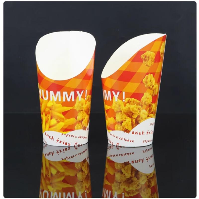 Shengbilai Thickened Disposable 14oz Slanted Paper Snack Cups (100 Count)