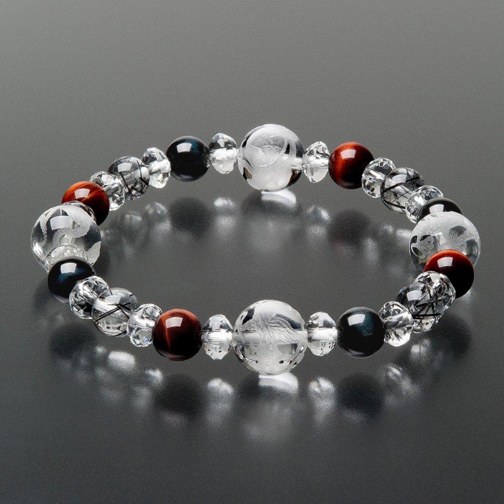 

Магазин буддийских алтарей Takita Shoten Специальная подборка Браслет Четыре Бога с 8-миллиметровым черным рутиловым кварцем, 8-миллиметровым синим тигровым глазом и 8-миллиметровым красным тигровым глазом,