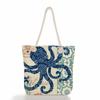 Multifunctional Octopus Turtle Printed Thick Rope Shoulder Beach Bag Casual Large Capacity Handbag 0119