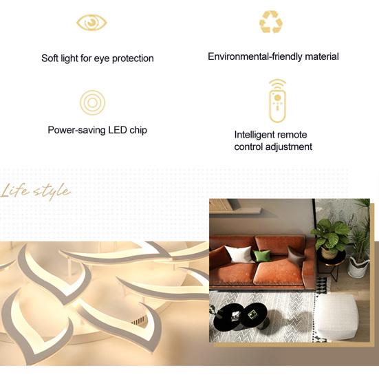 Plafonieră Florală Dimmabilă Lampă cu Culoare de Lumină Ajustabilă cu Telecomandă Corp de Iluminat LED Acrilic Modern pentru Living & Dormitor