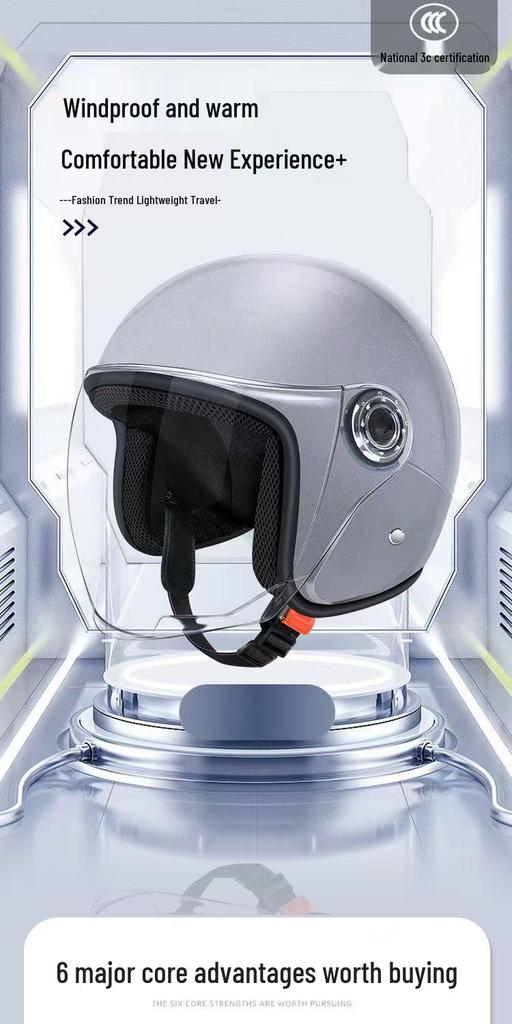 All-Season GB Certified Electric Bicycle Helmet: Half Helmet for Motorcycle Safety with Winter Protection for Men and Women