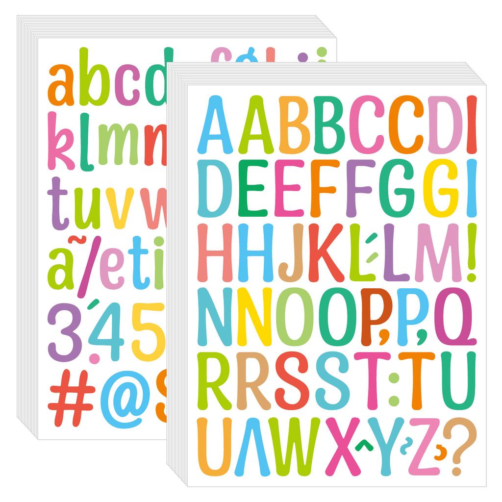 1-inch Letter Sticker Bright Film Art Body Waterproof Mobile Phone Case Water Cup Big Belly Cup DIY Alphanumeric Sticker