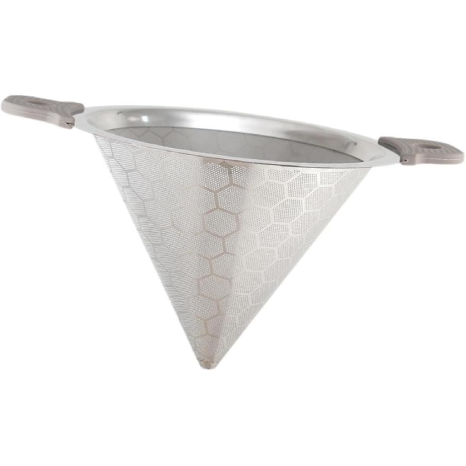 Tea Filter Pour Over Cone Double Handle Portable Stainless Steel Multipurpose