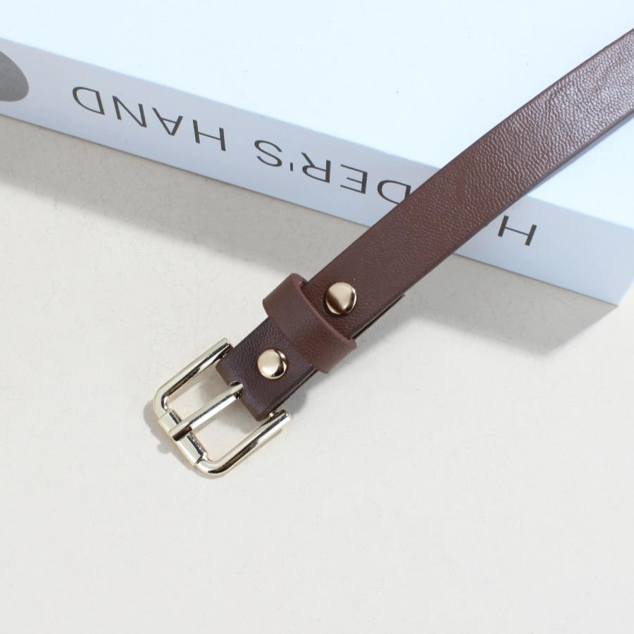 Casual Pin Buckle Belt Student Simple Jeans Decorative Fine Caramel Belt Ladies
