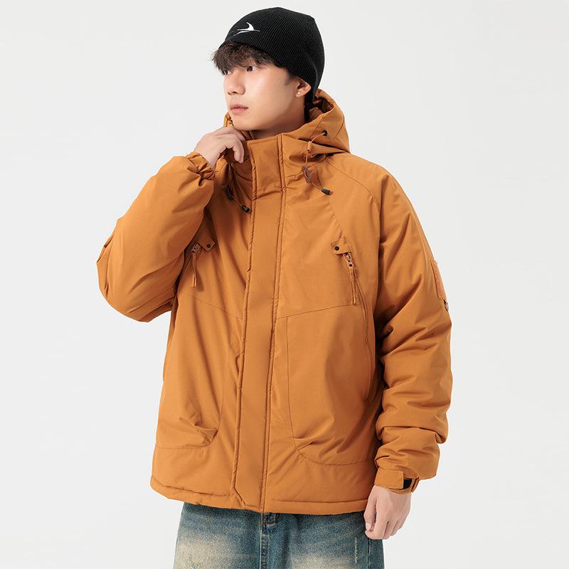 Jacket Men's and Women's Hooded Cotton Clothing Windproof and Waterproof Mountaineering Clothing Tooling Graphene Heating Couple Cotton Jacket