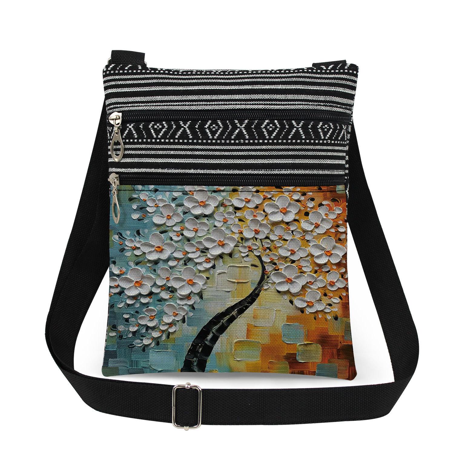 

1PC Tree Print Tote Bags Women Shoulder Handbags Postman Package 6925 KTB