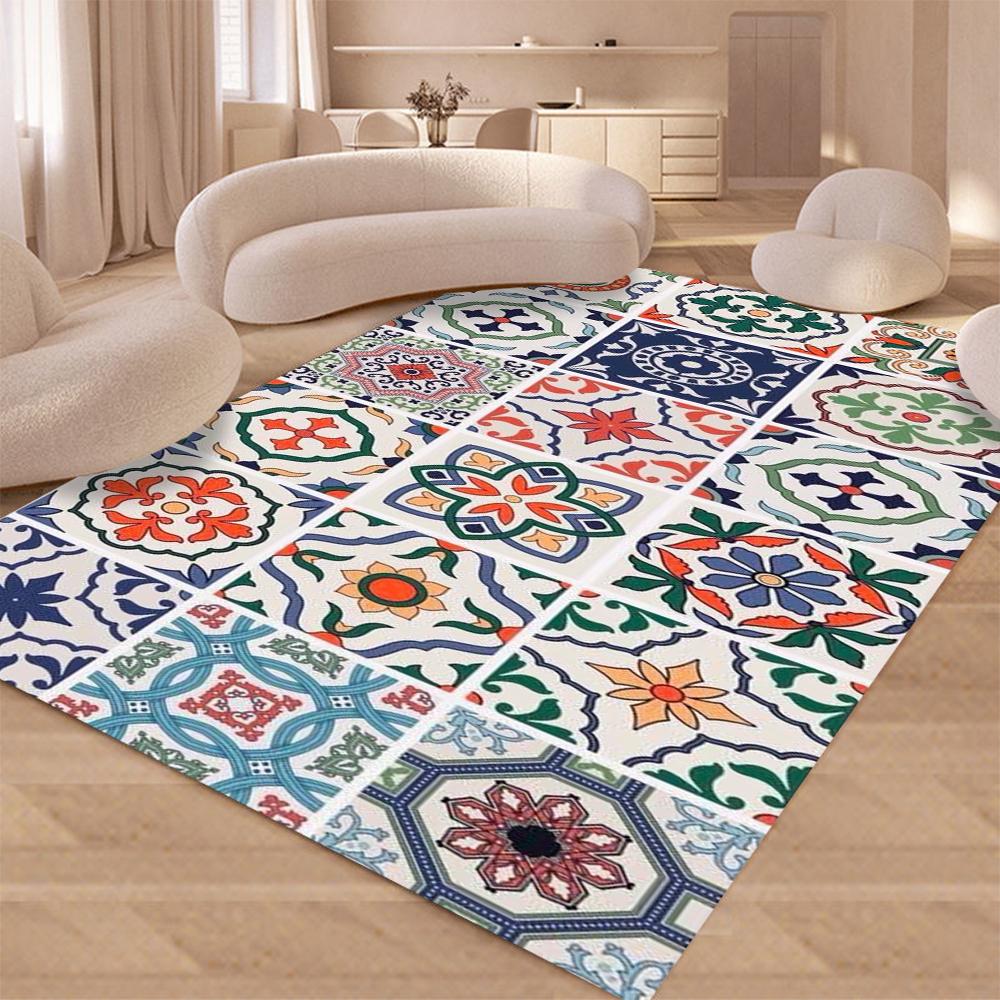 Bohemian Style Carpet for Living Room Kitchen Floor Mat Anti-fouling Balcony Entrance Doormat Non-slip Bedroom Large Soft Rug