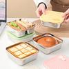 Square Stainless Steel Lunch Box Leak Proof Salad Box Tableware Crisper  Office Workers