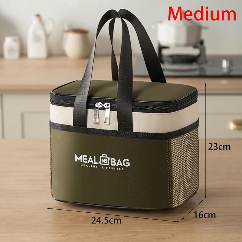 Insulated Lunch Bag Large Capacity Thermal Tote With Oxford Fabric And Aluminum Foil Leakproof Cooler For Picnic Office Travel