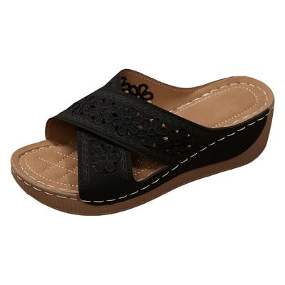 Pantuflas de Mujer con Cuña de Suela Gruesa de Moda y Casual para Exteriores Sandalias de Playa Minimalistas de Tira Chanclas Mujer