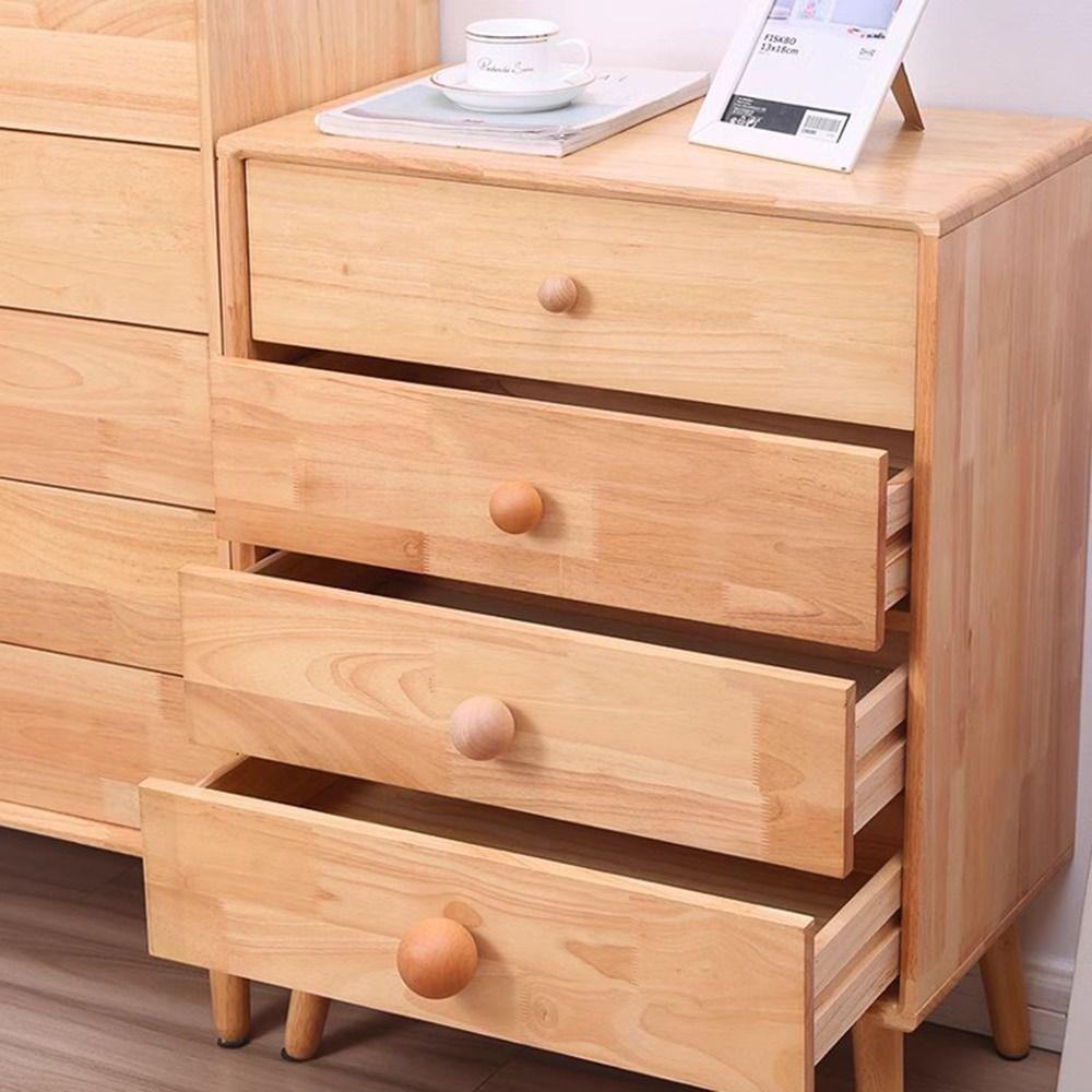 Simple Wooden Door Handles Round Wood Hook Hanger DIY Wardrobe Knob  Home Decoration