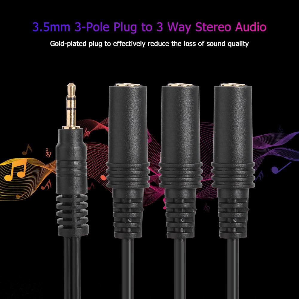Buy 3.5mm 3-Pole Plug To 3 Way Stereo 