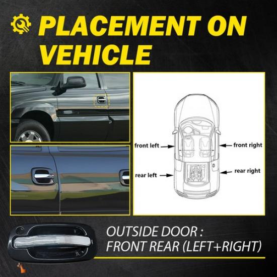 NEW Outer Door Handles Set of 4 Chrome W/ 1 Keyhole for 99-06 Silverado Sierra K