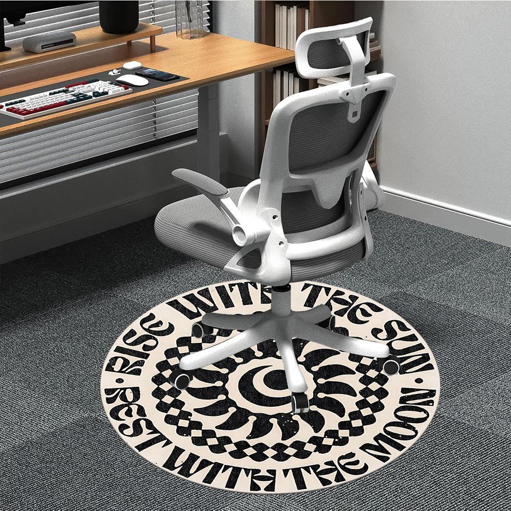 1PC Sun Moon Chair Carpet for Office, Indoor Non-Slip Washable Carpet, Soft Comfortable Mat For Office Room yy250930310 80cm by 80cm
